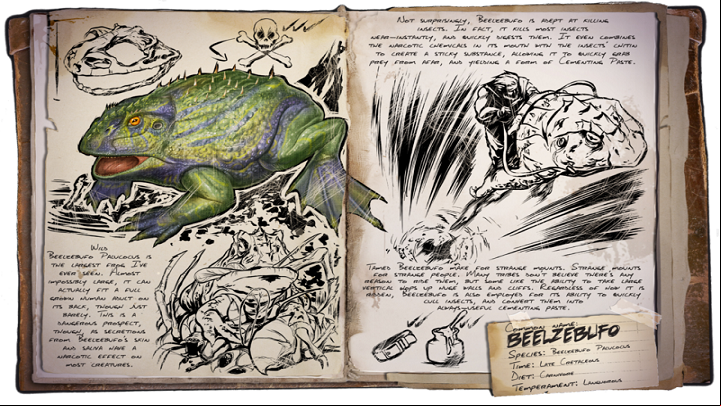 Beelzebufo is a creature useful both in resource collecting, as well as when taming another creature - ARK: Resource collecting creatures - most useful - Most useful dinosaurs - ARK Survival Evolved Guide