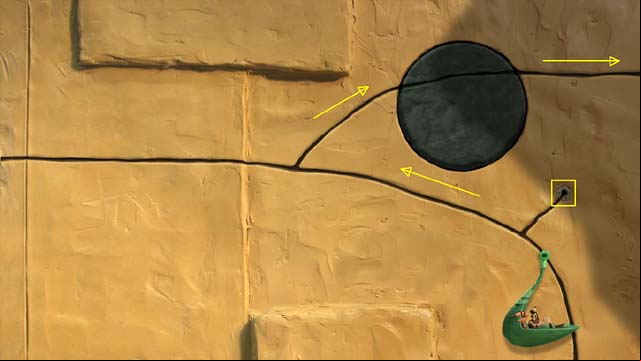 Ride down to the branch below and to the circle, then go back and do this again - Get to the second tower - First tower - Armikrog - Game Guide and Walkthrough