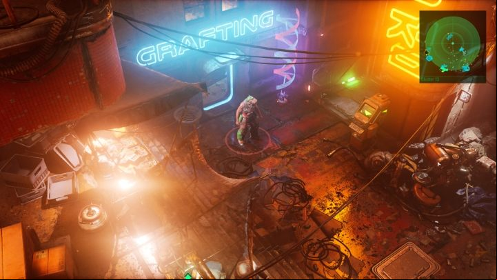 You will reach the place visible in the above picture - a building with the "Crafting" text - The Ascent: Character appearance - how to change? - FAQ - The Ascent Guide