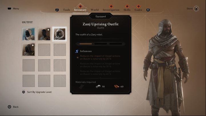 A special outfit found in a chest on a ship docked in the Upper Harbor - AC Mirage: Best outfit - Basics - AC Mirage Guide