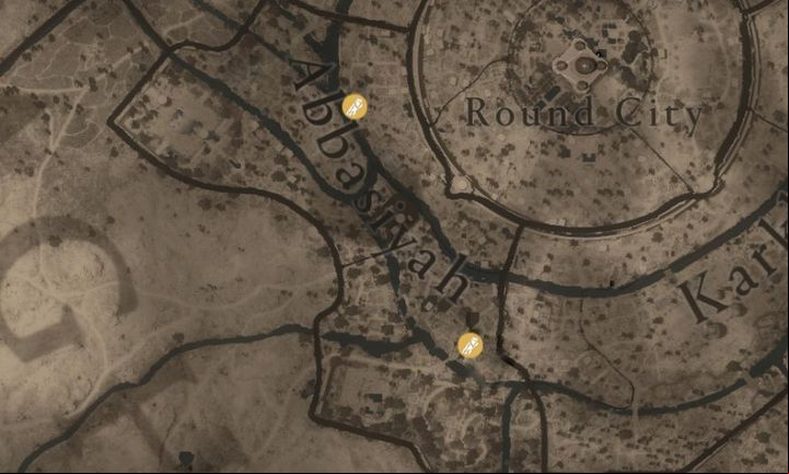 There are 2 mysterious shards in the Abbasiyah district - AC Mirage: All Mysterious Shards - Secrets and Collectibles - AC Mirage Guide