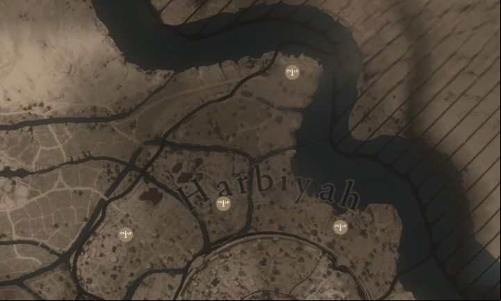 There are 4 viewpoints in the Harbiyah region - AC Mirage: All viewpoints - Secrets and Collectibles - AC Mirage Guide