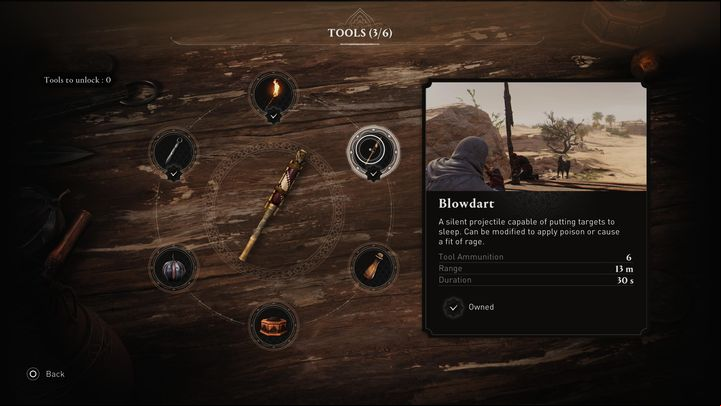 If you have the needed materials, you can additionally upgrade your tools - AC Mirage: How to unlock poison blowdarts? - FAQ - AC Mirage Guide