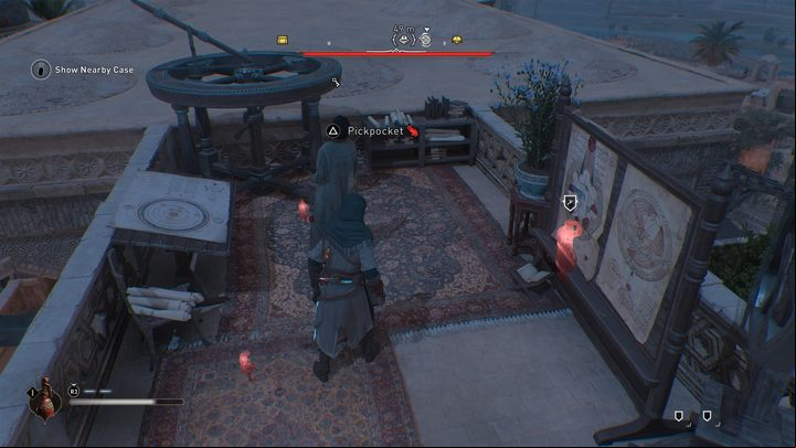 The scholar, busy with his research, won't notice Basim's presence - AC Mirage: How to get to the chest in the House of Wisdom? - FAQ - AC Mirage Guide