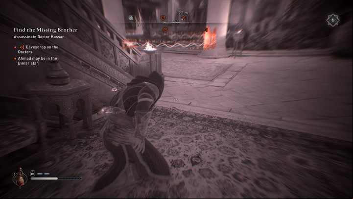 To make sure you've found an important conversation worth eavesdropping on, you can use Eagle Vision - AC Mirage: How to eavesdrop? - FAQ - AC Mirage Guide