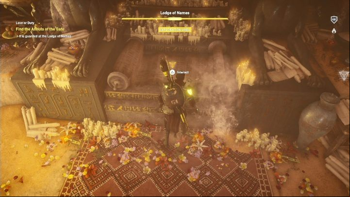 At the beginning of the mission you must go to the Lodge of Names - Afterlife-Aaru - AC Origins The Curse of the Pharaohs DLC | Side quests - Underworld and Side quests - Assassins Creed Origins Guide
