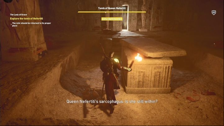 When you enter the tomb, you have to proceed straight ahead all the time - The Lady of Grace - AC Origins The Curse of the Pharaohs DLC | Main quests - Main quests - Assassins Creed Origins Guide