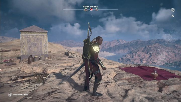 This Hermit location can be found on top of the Shrine of Amun - How do I find the location of the Hermit in the AC Origins The Curse of the Pharaohs DLC? - Basic questions - Assassins Creed Origins Guide