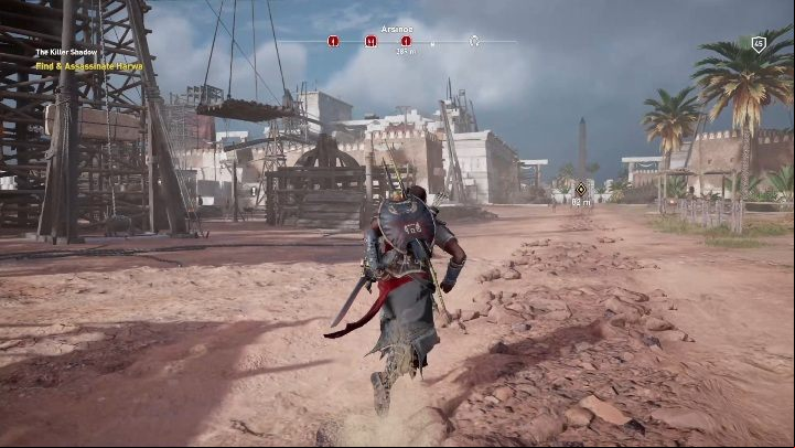 In this mission, you have to get to a cave thats occupied by soldiers and talk to a slave - Klysma Nome - Side Quests DLC - Assassins Creed Origins Guide