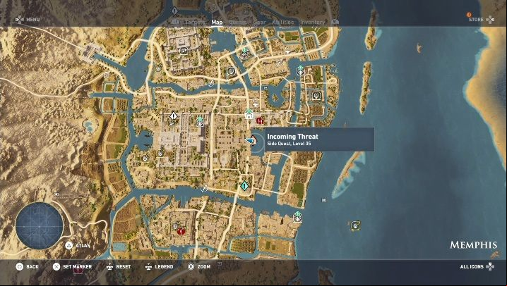 Someone waits for you in Memphis - Memphis side quests and quest map | Walkthrough - Side quests - Assassins Creed Origins Guide