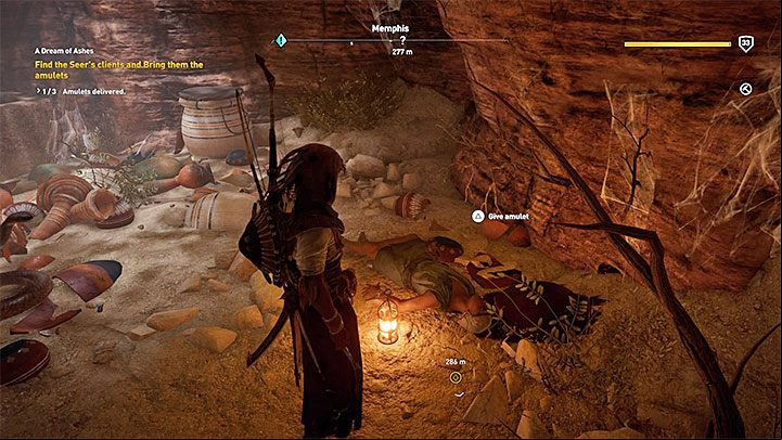 The second client is in the south-east part of Memphis - Memphis side quests and quest map | Walkthrough - Side quests - Assassins Creed Origins Guide