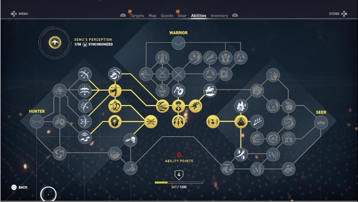 You can get ability points by completing main and side quests as well as collecting papyruses, clearing locations and exploring Tombs - Character development in Assassins Creed Origins - Basics - Assassins Creed Origins Guide