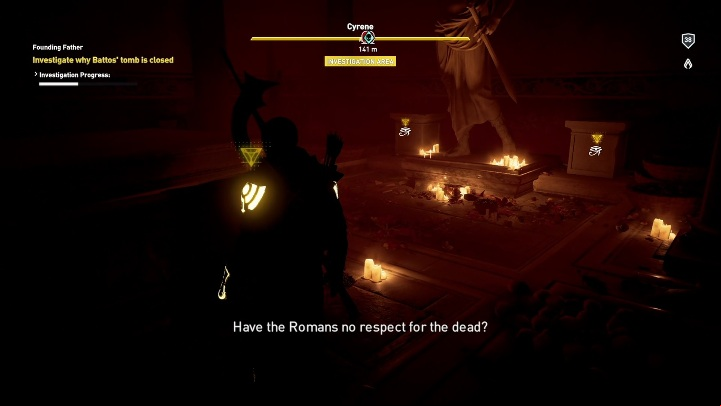 Bayek must find out why Battos tomb is closed - Kyrenaika side quests and quest map | Walkthrough - Side quests - Assassins Creed Origins Guide