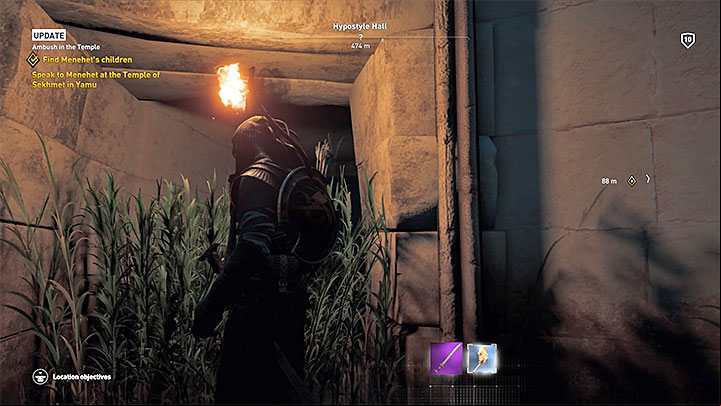 Meet with Menehet in the temple and explore it with him - Iment Nome and Lake Mareotis Side quests and quest map | Walkthrough - Side quests - Assassins Creed Origins Guide