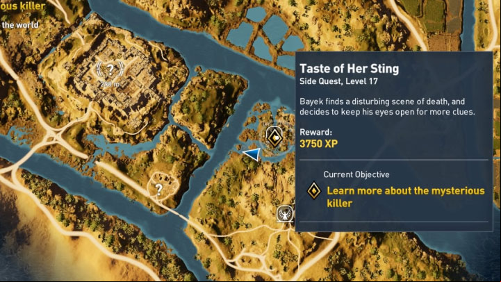 Another place of a bloody ritual is in Sapi-Res Nome province, near Sapi-Res Ruins - Iment Nome and Lake Mareotis Side quests and quest map | Walkthrough - Side quests - Assassins Creed Origins Guide