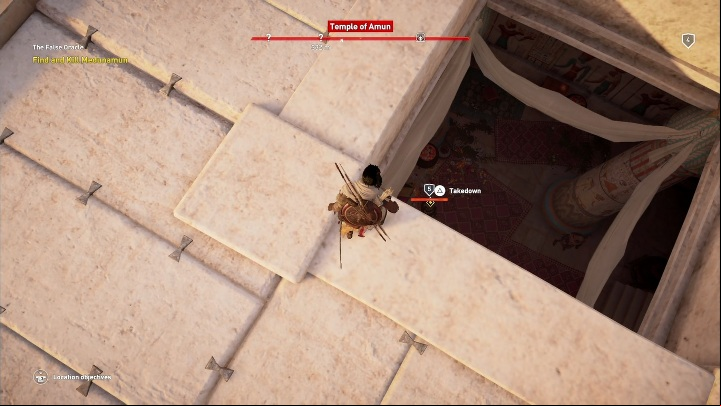 He is in a building - The False Oracle | Main quests | Walkthrough - Main quests - Assassins Creed Origins Guide