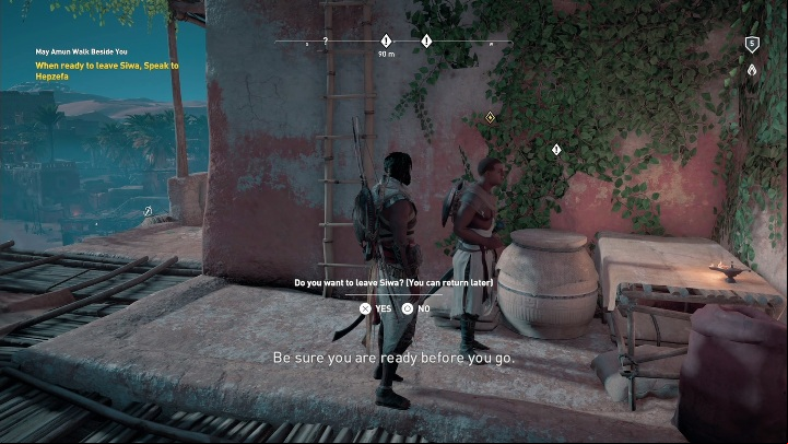 Speak with Hepzefa if you want to leave Siwa - May Amun Walk Beside You of Ayas quest | Main quests | Walkthrough - Main quests - Assassins Creed Origins Guide