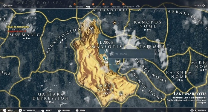 After a cut-scene your hero is moved on a desert - May Amun Walk Beside You of Ayas quest | Main quests | Walkthrough - Main quests - Assassins Creed Origins Guide