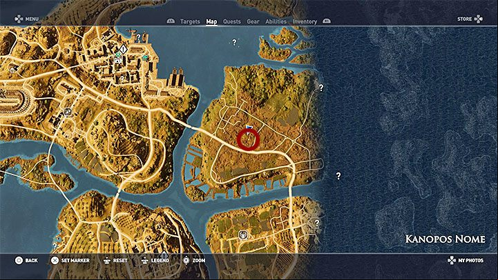 Go to that tree (see above) - Papyrus Puzzle in Alexandria - Papyruses - Assassins Creed Origins Guide