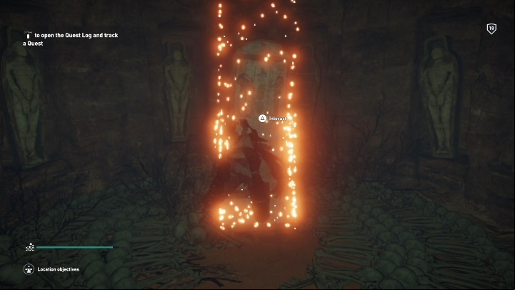 The tablet is at the bottom, in the right corner of the pond - Tombs in Isolated Desert Walkthrough - Tombs - Assassins Creed Origins Guide