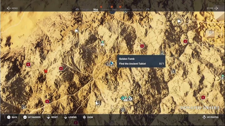 The tomb and the mechanism are in the mountains - Tombs in Isolated Desert Walkthrough - Tombs - Assassins Creed Origins Guide