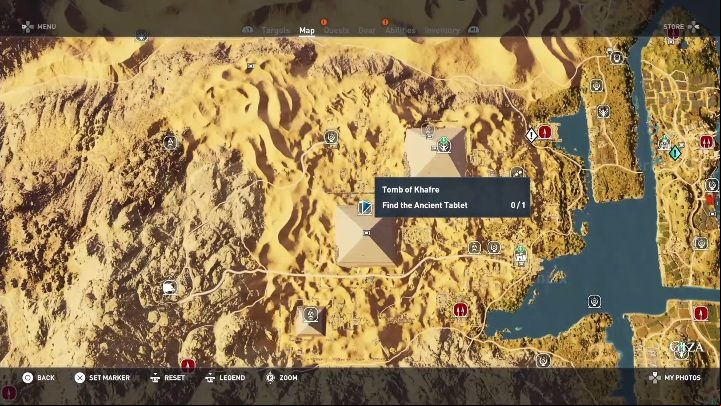 You have to get to the entrance on the pyramid in order to enter this tomb - Tombs in Giza Walkthrough - Tombs - Assassins Creed Origins Guide