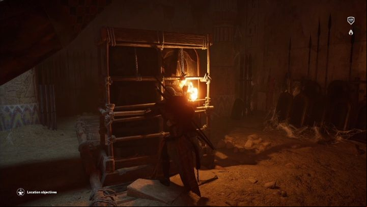 You will thus reach a room with a gondola - Tombs in Giza Walkthrough - Tombs - Assassins Creed Origins Guide