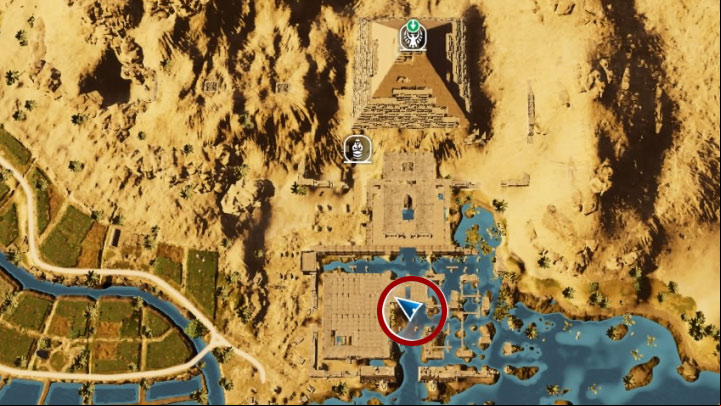 Go to the viewpoint at the top of the pyramid in the Haueris Nome province (its in the western part) - Papyrus Puzzle in Faiyum Oasis - Papyruses - Assassins Creed Origins Guide