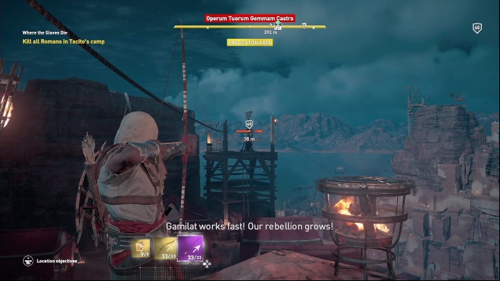 After the conversation, clear the whole camp, killing all hostile soldiers - Where the Slaves Die quest | The Hidden Ones Walkthrough - Main DLC Quests - Assassins Creed Origins Guide