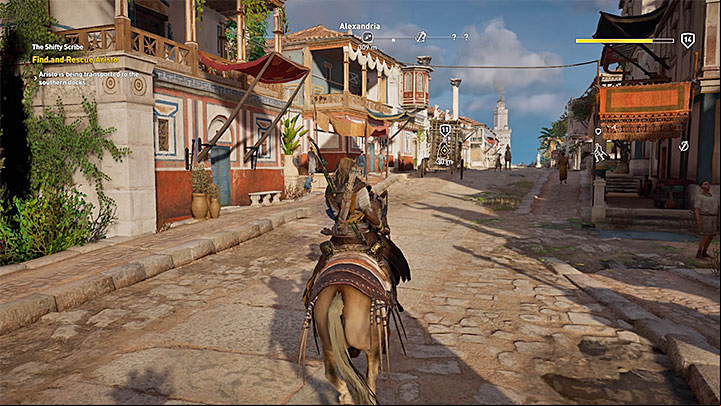 Bayek must save Aristo, a Greek philosopher - Alexandria side quests and quest map | Walkthrough - Side quests - Assassins Creed Origins Guide