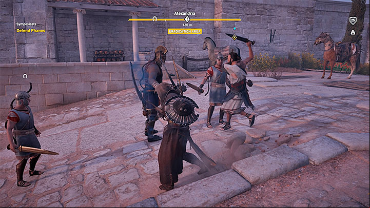 Go to the Alexandrias amphitheater and meet with Phanos again - Alexandria side quests and quest map | Walkthrough - Side quests - Assassins Creed Origins Guide