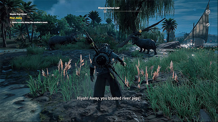 Meet with Amosis in the docks - Sapi-Res Nome and Khensu Nome side quests and quest map | Walkthrough - Side quests - Assassins Creed Origins Guide