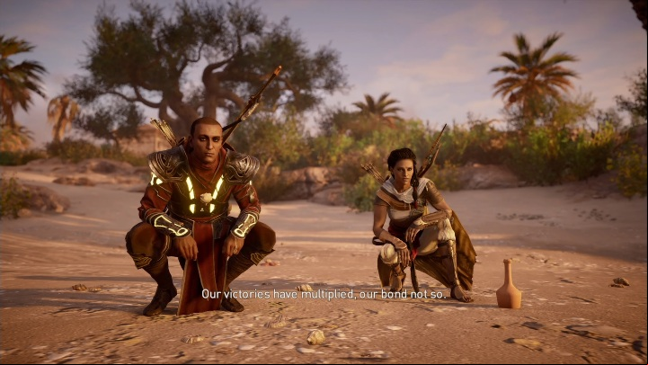 In the first mission you must go to Alexandria and speak with Aya - Last of the Medjay and Fall Of An Empire, Rise Of Another | Main quests | Walkthrough - Main quests - Assassins Creed Origins Guide