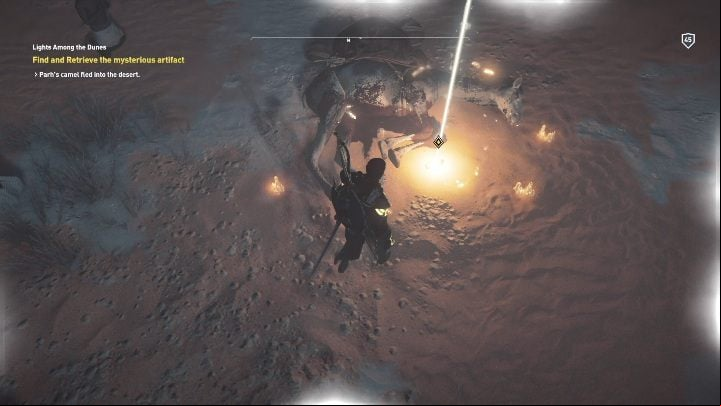 He will direct you to the middle of the desert - Lights Among the Dunes quests in Assassins Creed Origins - Walkthrough - Assassins Creed Origins Guide