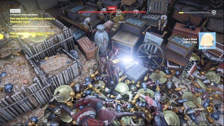 At the beginning of the missions you need to find the treasure from the tomb, located in Luxor - A Pharaohs Heart and Name - AC Origins The Curse of the Pharaohs DLC | Main quests - Main quests - Assassins Creed Origins Guide