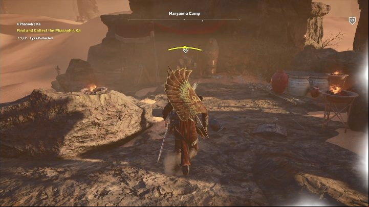 The second eye can be found in the Maryannu Camp - A Pharaohs Ka - AC Origins The Curse of the Pharaohs DLC | Main quests - Main quests - Assassins Creed Origins Guide