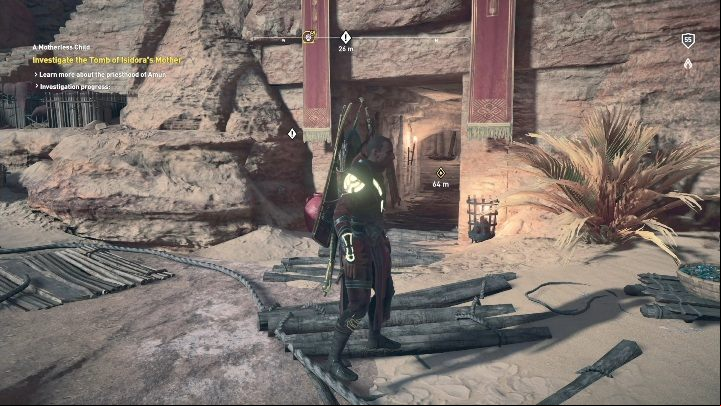 At the beginning of this mission, you must look through the tomb of Isidoras mother - Nom Yebu - AC Origins The Curse of the Pharaohs DLC | Side quests - Underworld and Side quests - Assassins Creed Origins Guide