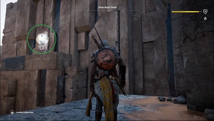 When you move the block, you will see that the light shines on a place covered in spider web - Tombs in Deshert Desert Walkthrough - Tombs - Assassins Creed Origins Guide
