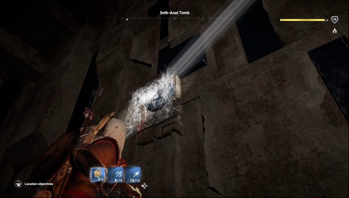 Destroy a spider web before you activate the tablet - Tombs in Deshert Desert Walkthrough - Tombs - Assassins Creed Origins Guide