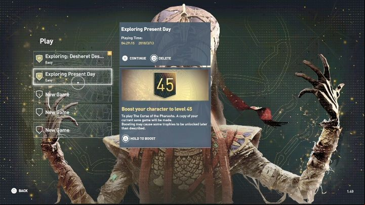 The new The Curse of the Pharaohs DLC gives the players the opportunity to boost their character to level 45 - Can I play the AC The Curse of the Pharaohs DLC without having completed the basic game? - Basic questions - Assassins Creed Origins Guide