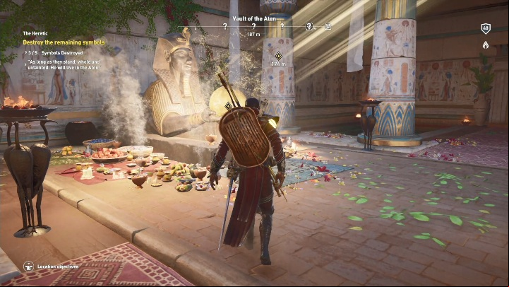 Dive and swim through the crevice - How to reach the statue in Vault of the Aten in AC The Curse of the Pharaohs DLC ? - Basic questions - Assassins Creed Origins Guide