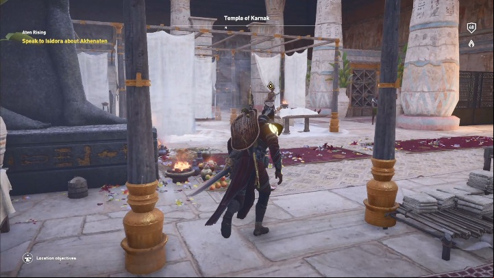 After that you have to speak with Isidora in the temple - Aten Rising - AC Origins The Curse of the Pharaohs DLC | Main quests - Main quests - Assassins Creed Origins Guide