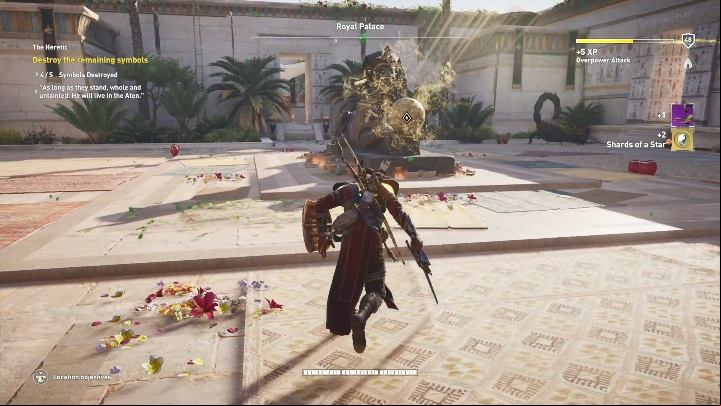 Examine the statues of the gods and destroy the symbols that are on them - The Heretic - AC Origins The Curse of the Pharaohs DLC | Main quests - Main quests - Assassins Creed Origins Guide