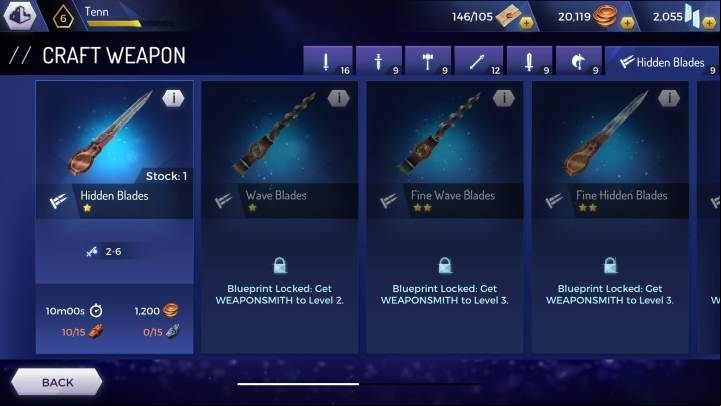 Hidden Blades - Weapons available in the Assassins Creed Rebellion game - Equipment - Assassins Creed Rebellion Guide