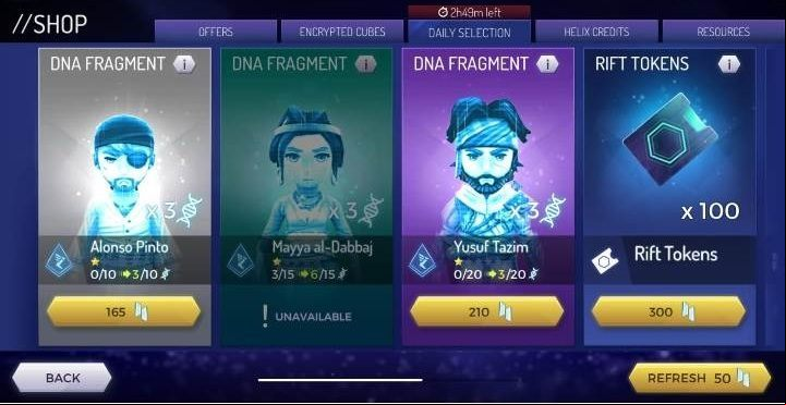 Rift Tokens can be purchased in store or you may wait until the points regenerate automatically - What type of resources are available in the Assassins Creed Rebellion? - Currency and Shop - Assassins Creed Rebellion Guide