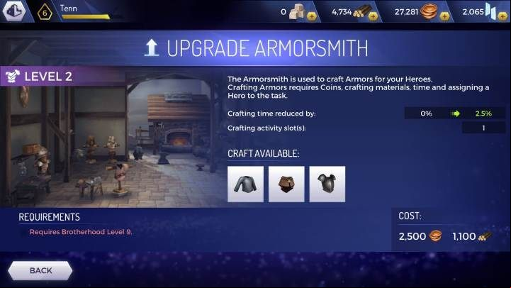 When you click on the appropriate option, you will get information about what the expansion will improve, e - Refining headquarters rooms in Assassins Creed Rebellion - Headquarters - Assassins Creed Rebellion Guide