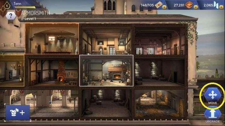 You can move the pre-set rooms freely - How to create headquarters rooms in Assassins Creed Rebellion? - Headquarters - Assassins Creed Rebellion Guide