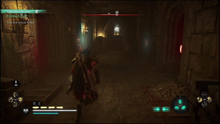 Inside, you must reach the basement, where the prisoners are being held - AC Valhalla Dawn of Ragnarok: Finding Frithjof - Walkthrough - Assassins Creed Valhalla Guide and Walkthrough