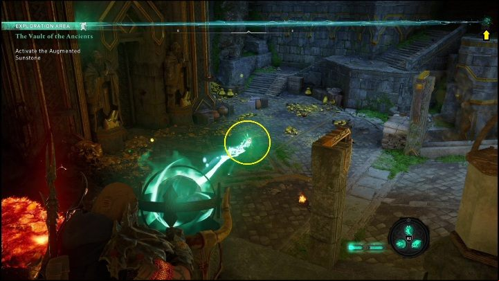 After inserting the stone in the slot, you need to direct two rays to it - AC Valhalla Dawn of Ragnarok: Vault of the Ancients - Walkthrough - Assassins Creed Valhalla Guide and Walkthrough