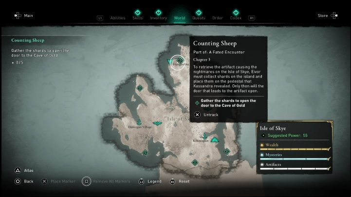 Location: Hungladder, northern part of the island - AC Valhalla Crossover Stories: Counting Sheep - all shards - Main missions - Assassins Creed Valhalla Guide and Walkthrough